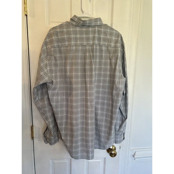 Men’s Peter Millar Gray Blue Check Shirt Plaid Button Down Shirt Size XL - Picture 5 of 11